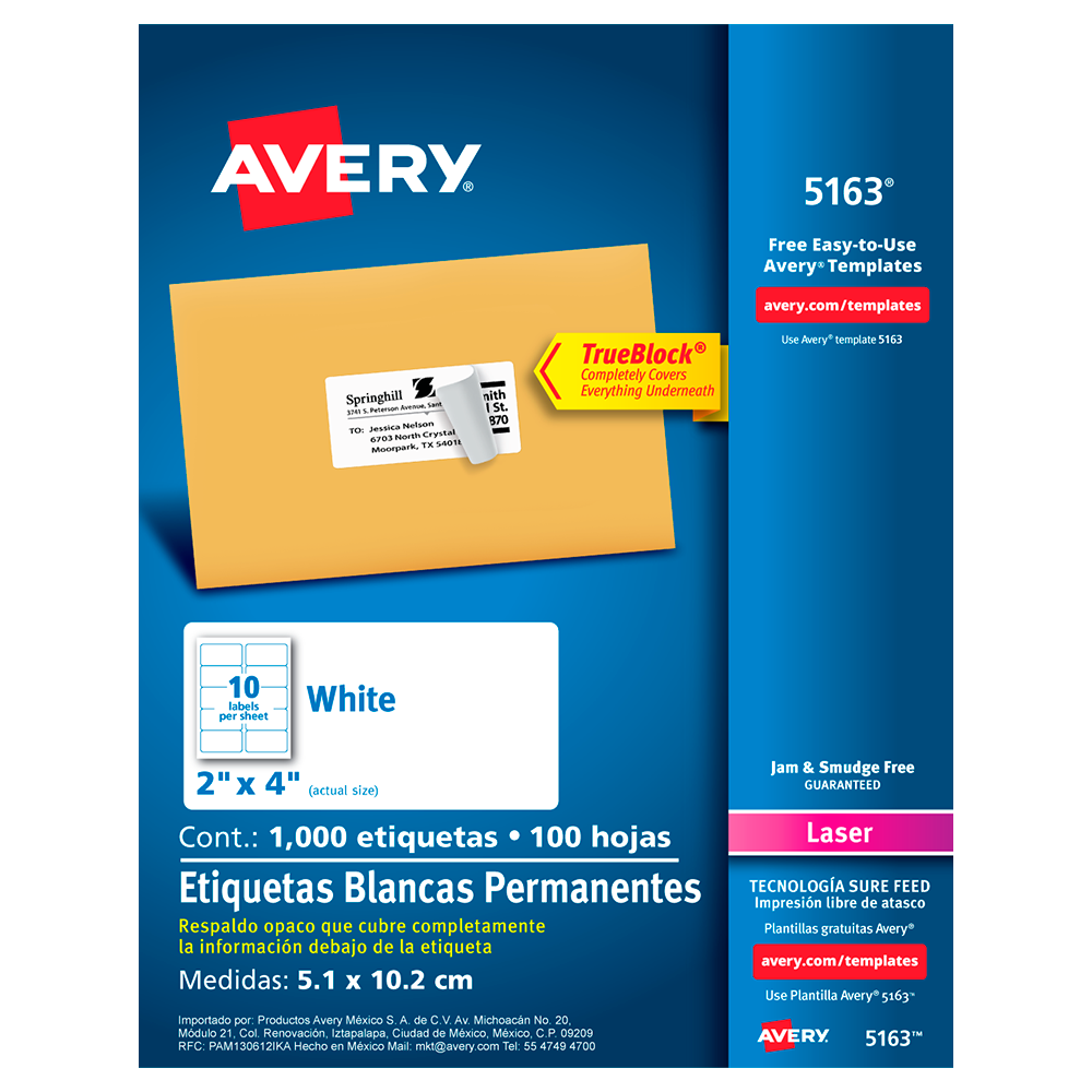 avery etiqueta brillante